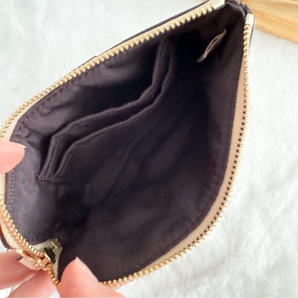 Coach Corner Zip Wristlet Wallet In Signature Canvas Cream White - Picture 9 of 12